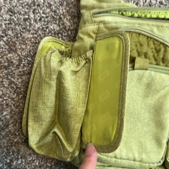 Lug Crossbody Travel Bag/Purse - Heather Green - Picture 3 of 4